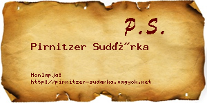 Pirnitzer Sudárka névjegykártya